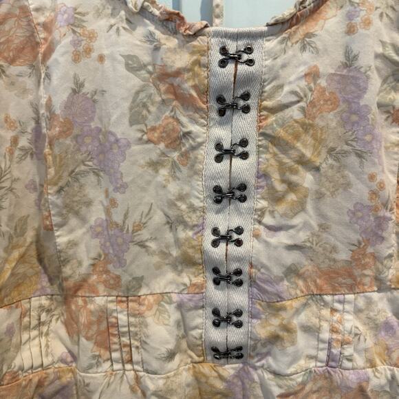 Torrid Babydoll Corset Top 5X Cream Pink Festival Fairy Coquette Bloom Whimsy - Picture 9 of 16